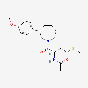 N-(1-(3-(4-methoxyphenyl)azepan-1-yl)-4-(methylthio)-1-oxobutan-2-yl)acetamide
