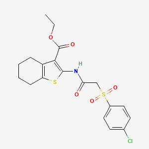Ethyl 2-(2-((4-chlorophenyl)sulfonyl)acetamido)-4,5,6,7-tetrahydrobenzo[b]thiophene-3-carboxylate