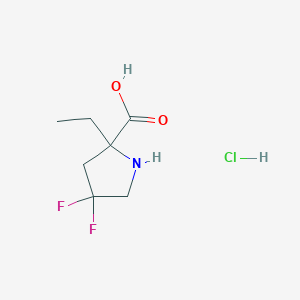 molecular formula C7H12ClF2NO2 B2522783 2-Ethyl-4,4-difluoropyrrolidine-2-carboxylic acid hydrochloride CAS No. 1823330-58-0