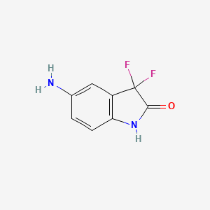 molecular formula C8H6F2N2O B2522784 5-Amino-3,3-difluoro-2,3-dihidro-1H-indol-2-ona CAS No. 813424-17-8