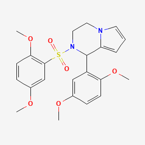 molecular formula C23H26N2O6S B2522793 1-(2,5-Dimethoxyphenyl)-2-((2,5-dimethoxyphenyl)sulfonyl)-1,2,3,4-tetrahydropyrrolo[1,2-a]pyrazine CAS No. 899739-90-3