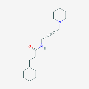 3-cyclohexyl-N-(4-(piperidin-1-yl)but-2-yn-1-yl)propanamide