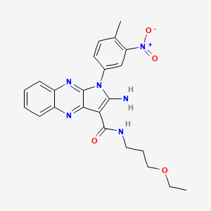 molecular formula C23H24N6O4 B2522795 2-氨基-N-(3-乙氧基丙基)-1-(4-甲基-3-硝基苯基)-1H-吡咯并[2,3-b]喹喔啉-3-甲酰胺 CAS No. 840510-05-6