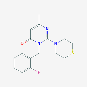 3-(2-fluorobenzyl)-6-methyl-2-(1,4-thiazinan-4-yl)-4(3H)-pyrimidinone