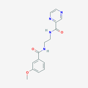 molecular formula C15H16N4O3 B252280 N-(2-{[(3-methoxyphenyl)carbonyl]amino}ethyl)pyrazine-2-carboxamide 