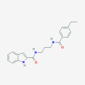 molecular formula C21H23N3O2 B252281 N-(3-{[(4-ethylphenyl)carbonyl]amino}propyl)-1H-indole-2-carboxamide 