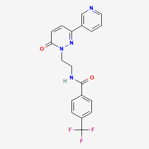 molecular formula C19H15F3N4O2 B2522813 N-(2-(6-oxo-3-(pyridin-3-yl)pyridazin-1(6H)-yl)ethyl)-4-(trifluoromethyl)benzamide CAS No. 1021027-02-0