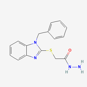 molecular formula C16H16N4OS B2522817 2-[(1-苄基-1H-1,3-苯并二唑-2-基)硫代]乙酰肼 CAS No. 306951-60-0