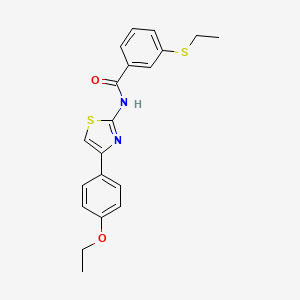 molecular formula C20H20N2O2S2 B2522818 N-(4-(4-乙氧苯基)噻唑-2-基)-3-(乙硫基)苯甲酰胺 CAS No. 922592-08-3