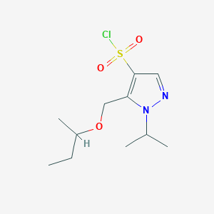 molecular formula C11H19ClN2O3S B2522821 5-(sec-butoxymethyl)-1-isopropyl-1H-pyrazole-4-sulfonyl chloride CAS No. 1856043-28-1