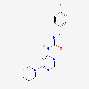 molecular formula C17H20FN5O B2522826 1-(4-Fluorobenzyl)-3-(6-(piperidin-1-yl)pyrimidin-4-yl)urea CAS No. 1396864-58-6