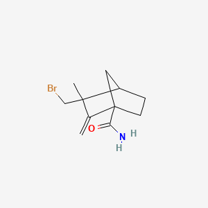 molecular formula C11H16BrNO B2522833 3-(Bromomethyl)-3-methyl-2-methylenebicyclo[2.2.1]heptane-1-carboxamide CAS No. 1005151-06-3