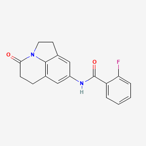 molecular formula C18H15FN2O2 B2522841 2-fluoro-N-(4-oxo-2,4,5,6-tetrahydro-1H-pyrrolo[3,2,1-ij]quinolin-8-yl)benzamide CAS No. 906177-58-0