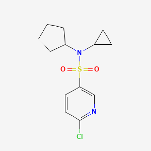 molecular formula C13H17ClN2O2S B2522843 6-chloro-N-cyclopentyl-N-cyclopropylpyridine-3-sulfonamide CAS No. 1797860-14-0