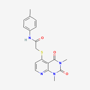 molecular formula C18H18N4O3S B2522846 2-(1,3-dimethyl-2,4-dioxopyrido[2,3-d]pyrimidin-5-yl)sulfanyl-N-(4-methylphenyl)acetamide CAS No. 899748-46-0