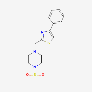 molecular formula C15H19N3O2S2 B2522848 2-((4-(Methylsulfonyl)piperazin-1-yl)methyl)-4-phenylthiazole CAS No. 1105216-21-4