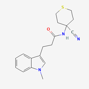 molecular formula C18H21N3OS B2522850 N-(4-cyanothian-4-yl)-3-(1-methyl-1H-indol-3-yl)propanamide CAS No. 1797649-72-9