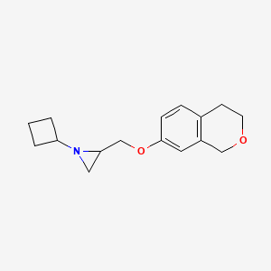 molecular formula C16H21NO2 B2522852 1-Cyclobutyl-2-(3,4-dihydro-1H-isochromen-7-yloxymethyl)aziridine CAS No. 2411219-64-0