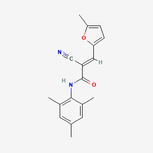 (E)-2-cyano-3-(5-methylfuran-2-yl)-N-(2,4,6-trimethylphenyl)prop-2-enamide