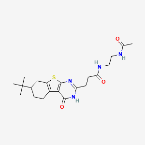 N-[2-(acetylamino)ethyl]-3-(7-tert-butyl-4-oxo-3,4,5,6,7,8-hexahydro[1]benzothieno[2,3-d]pyrimidin-2-yl)propanamide