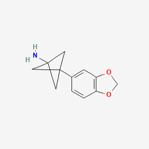 molecular formula C12H13NO2 B2522870 3-(1,3-Benzodioxol-5-yl)bicyclo[1.1.1]pentan-1-amine CAS No. 2287300-00-7