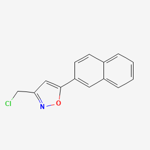 molecular formula C14H10ClNO B2522871 3-(Chloromethyl)-5-(2-naphthalenyl)isoxazole CAS No. 1245131-14-9