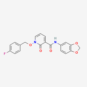 molecular formula C20H15FN2O5 B2522872 N-(1,3-benzodioxol-5-yl)-1-[(4-fluorophenyl)methoxy]-2-oxopyridine-3-carboxamide CAS No. 868678-30-2