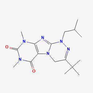 molecular formula C17H26N6O2 B2522876 3-Tert-butyl-7,9-dimethyl-1-(2-methylpropyl)-4H-purino[8,7-c][1,2,4]triazine-6,8-dione CAS No. 898442-96-1