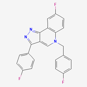 molecular formula C23H14F3N3 B2522886 8-fluoro-5-(4-fluorobenzyl)-3-(4-fluorophenyl)-5H-pyrazolo[4,3-c]quinoline CAS No. 866345-12-2