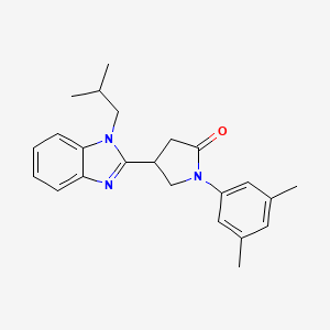 molecular formula C23H27N3O B2522888 1-(3,5-二甲苯基)-4-(1-异丁基-1H-苯并[d]咪唑-2-基)吡咯烷-2-酮 CAS No. 847397-04-0