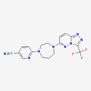 6-[4-[3-(Trifluoromethyl)-[1,2,4]triazolo[4,3-b]pyridazin-6-yl]-1,4-diazepan-1-yl]pyridine-3-carbonitrile