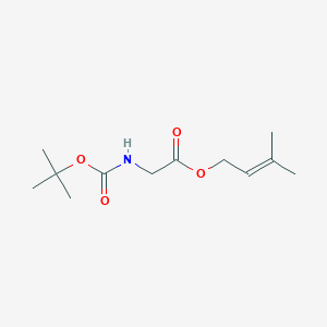 molecular formula C12H21NO4 B2522895 3-Methylbut-2-en-1-yl 2-{[(tert-butoxy)carbonyl]amino}acetate CAS No. 82706-45-4