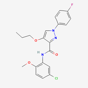 molecular formula C20H19ClFN3O3 B2522897 N-(5-chloro-2-methoxyphenyl)-1-(4-fluorophenyl)-4-propoxy-1H-pyrazole-3-carboxamide CAS No. 1170913-82-2