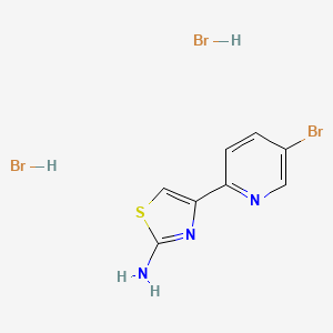 molecular formula C8H8Br3N3S B2522902 4-(5-Bromopyridin-2-yl)-1,3-thiazol-2-amine dihydrobromide CAS No. 1803595-09-6