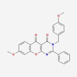 molecular formula C26H20N2O5 B2522903 8-methoxy-3-(4-methoxybenzyl)-2-phenyl-3H-chromeno[2,3-d]pyrimidine-4,5-dione CAS No. 896825-31-3
