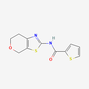 molecular formula C11H10N2O2S2 B2522905 N-(6,7-dihydro-4H-pyrano[4,3-d]thiazol-2-yl)thiophène-2-carboxamide CAS No. 1421585-73-0