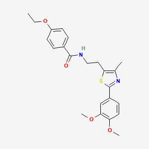 molecular formula C23H26N2O4S B2522913 N-{2-[2-(3,4-dimethoxyphenyl)-4-methyl-1,3-thiazol-5-yl]ethyl}-4-ethoxybenzamide CAS No. 893997-19-8