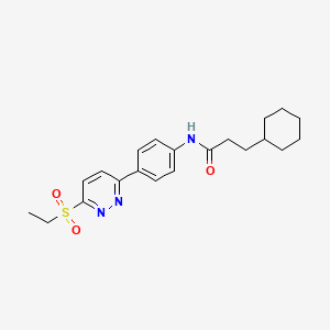 molecular formula C21H27N3O3S B2522918 3-环己基-N-(4-(6-(乙基磺酰)吡啶-3-基)苯基)丙酰胺 CAS No. 1005308-01-9