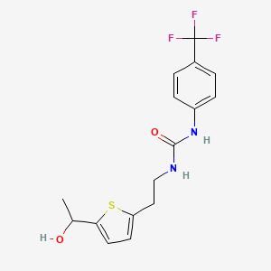 molecular formula C16H17F3N2O2S B2522920 1-(2-(5-(1-羟乙基)噻吩-2-基)乙基)-3-(4-(三氟甲基)苯基)脲 CAS No. 2034492-70-9