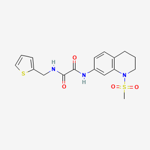 molecular formula C17H19N3O4S2 B2522922 N'-(1-methylsulfonyl-3,4-dihydro-2H-quinolin-7-yl)-N-(thiophen-2-ylmethyl)oxamide CAS No. 941945-53-5
