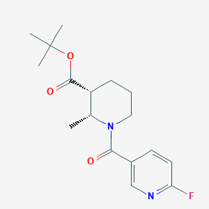 molecular formula C17H23FN2O3 B2522942 tert-butyl (2R,3R)-1-(6-fluoropyridine-3-carbonyl)-2-methylpiperidine-3-carboxylate CAS No. 2094190-15-3