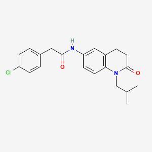 molecular formula C21H23ClN2O2 B2522951 2-(4-氯苯基)-N-(1-异丁基-2-氧代-1,2,3,4-四氢喹啉-6-基)乙酰胺 CAS No. 946325-40-2