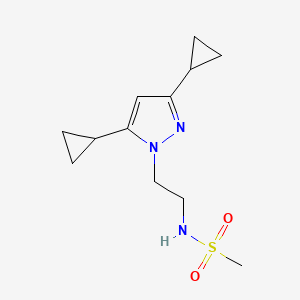 molecular formula C12H19N3O2S B2522959 N-(2-(3,5-dicyclopropyl-1H-pyrazol-1-yl)ethyl)methanesulfonamide CAS No. 1797307-49-3