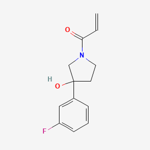 molecular formula C13H14FNO2 B2522966 1-[3-(3-Fluorophenyl)-3-hydroxypyrrolidin-1-yl]prop-2-en-1-one CAS No. 2361642-64-8