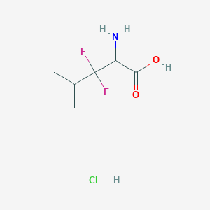 molecular formula C6H12ClF2NO2 B2522976 2-氨基-3,3-二氟-4-甲基戊酸;盐酸盐 CAS No. 2287265-87-4
