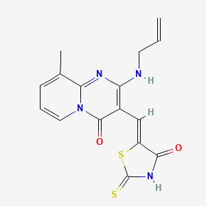 molecular formula C16H14N4O2S2 B2522979 (Z)-5-((2-(allylamino)-9-methyl-4-oxo-4H-pyrido[1,2-a]pyrimidin-3-yl)methylene)-2-thioxothiazolidin-4-one CAS No. 372499-71-3