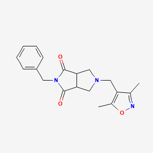 molecular formula C19H21N3O3 B2522988 5-Benzyl-2-[(3,5-dimethyl-1,2-oxazol-4-yl)methyl]-1,3,3a,6a-tetrahydropyrrolo[3,4-c]pyrrole-4,6-dione CAS No. 2415501-96-9