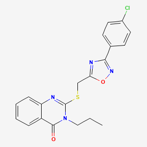 2-[[3-(4-Chlorophenyl)-1,2,4-oxadiazol-5-yl]methylsulfanyl]-3-propylquinazolin-4-one