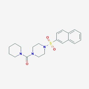 molecular formula C20H25N3O3S B2522994 1-(Naphthalene-2-sulfonyl)-4-(piperidine-1-carbonyl)piperazine CAS No. 712345-18-1