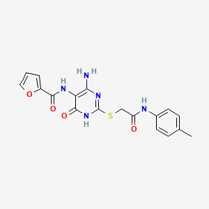 molecular formula C18H17N5O4S B2522997 N-(4-amino-6-oxo-2-((2-oxo-2-(p-tolylamino)ethyl)thio)-1,6-dihydropyrimidin-5-yl)furan-2-carboxamide CAS No. 868225-99-4